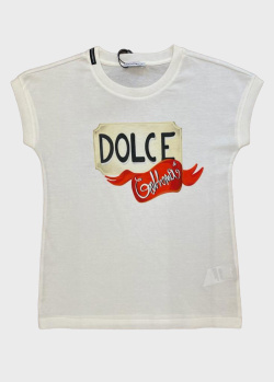 Футболка для детей Dolce&Gabbana с брендовым принтом, фото